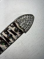 New Nocona Genuine Leather Zebra Bling Belt Medium #N1330999 W-13