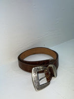 New Brown Genuine Leather Dan Post Tooled 34” Belt #5820 Z-134