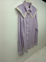 New Women’s Panhandle Slim Purple Design Long Sleeve Pearl Snap Size 32 MM-79