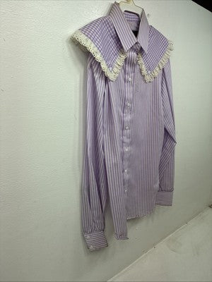New Women’s Panhandle Slim Purple Design Long Sleeve Pearl Snap Size 32 MM-79