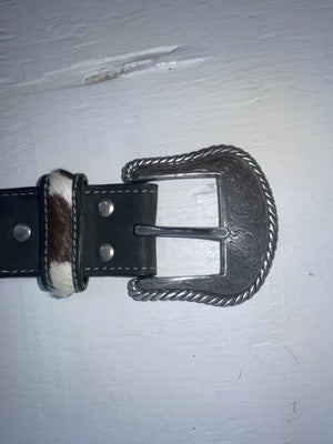 New Cow Print Genuine Leather Nocona Black Stud 46” Belt #N2440501 NN-136