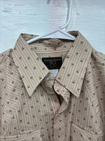 New Men’s Dickson Jenkins Brown Designed Long Sleeve Pearl Snap 16 Large AA-34