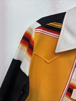 New Women’s Panhandle Slim Yellow Black Design Long Sleeve Button Up 12 TT-131