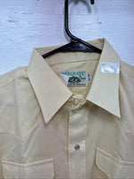 New Men’s Mesquite Yellow Long Sleeve Pearl Snap 15.5 X 34 Medium R-24