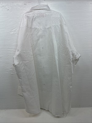New Men’s Panhandle Slim White Designed Long Sleeve Pearl Snap 19 3XL M-81