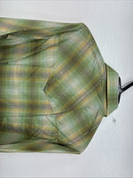 New Women’s Champion Western Green Plaid Long Sleeve Pearl Snap Size 10 KK-71