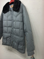 New Comfy Mens Blue Long Puffer Jacket Large #05612 QQ-22