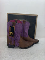 New Kids Purple With Fringe Ariat Cowboy Boots. 10012797 2.5 2 1/2 M. 23-139