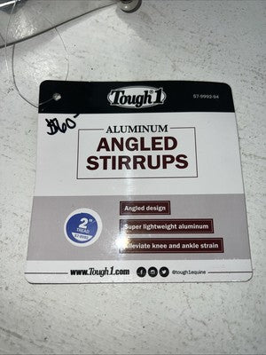New Tough 1 Silver Aluminum Angled Stirrups 2” #57-9992 FF-11