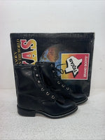 New Kids Black Lace Up Texas Brand Cowboy Boots. 3250 12 D. 23-14