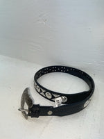 New Black Genuine Leather Nocona Silver Pendent 42” Belt #N2235601 NN-116