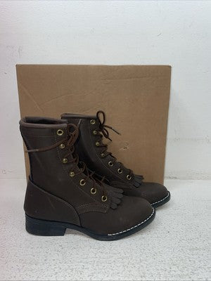 New Kids Brown Lace Up Bronco Cowboy Boots. C 1361 12.5 12 1/2 D. 23-16