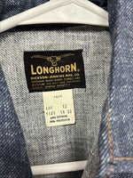 New Men’s LongHorn Blue Jean Long Sleeve Pearl Snap 14 Small AA-100