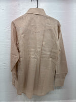 New Men’s Stockman Brown Checkered Long Sleeve Pearl Snap 15.5 Medium AA-66