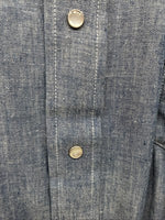 New Men’s Champion Western Jean Design Blue Long Sleeve Pearl Snap Large Q-88
