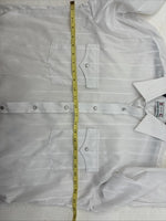 I’m New Men’s H Bar C White Stripe Long Sleeve Pearl Snap 16.5 X 34 Large CC-26