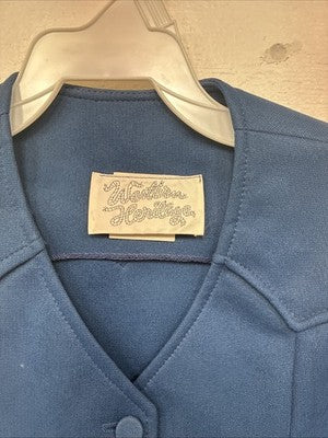 New Kids Western Heritage Blue Vest Size 12 Girls TT-52