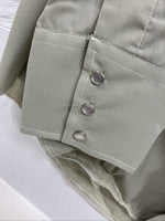 New Men’s Champion Western Green Embroidered Long Sleeve Pearl Snap 17 XL T-4