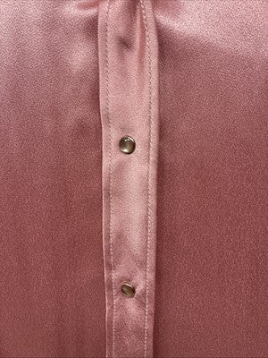 New Women’s Dickson Jenkins Pink Silk Long Sleeve Pearl Snap Size 40 KK-26