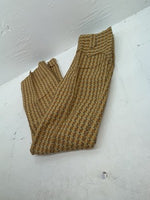 New Vintage Brown Checkered Ranchmount Polyester Pants #7390 SS-88