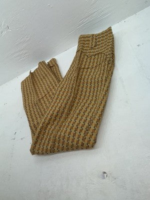 New Vintage Brown Checkered Ranchmount Polyester Pants #7390 SS-88