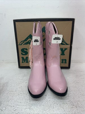 New Youth Pink With Fringe Smoky Mountain Cowboy Boots. 1058 J C 3. 22-4