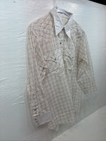New Men’s Dickson Jenkins White Deign Long Sleeve Pearl Snap 16.5 Large X-55
