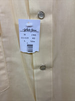 New Men’s White Horse Yellow Western Long Sleeve Pearl Snap Large AA-45