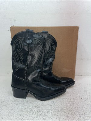 New Kids Black Bronco Cowboy Boots. C 1890 12.5 12 1/2 D. 23-17