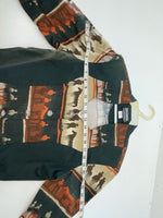 New Women’s Green Western Circle Y Long Sleeve Button Up Shirt M #60531 3B-42