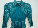 New Kids Blue Western With Fringe Western Attitude Long Sleeve Dress M 3B-118