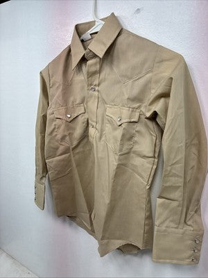 New Kids Denver Tan Long Sleeve Pearl Snap Size 10 YY-61