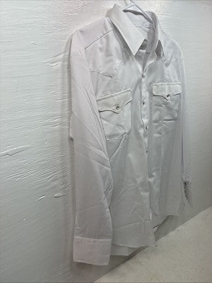 New Men’s Panhandle Slim White Long Sleeve Pearl Snap 16.5 Large CC-59