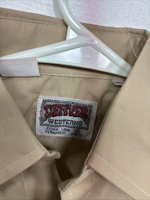 New Kids Denver Tan Long Sleeve Pearl Snap Size 10 YY-61
