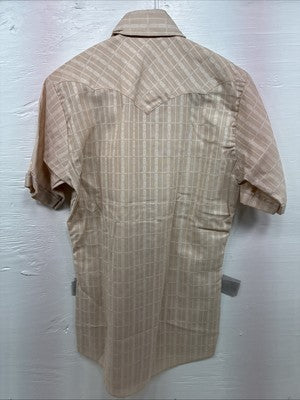 New Men’s Dickson Jenkins Tan Designed Short Sleeve Pearl Snap 14.5 Small AA-104