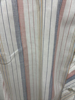New Kids Champion Western White Stripe Long Sleeve Pearl Snap Size 16 CC-90