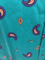 New Men’s Wrangler Teal Western Design Long Sleeve Button Up 16/5 Large T-27