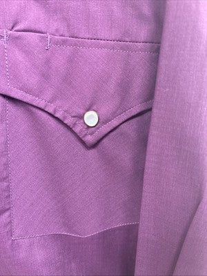New Men’s ELY Diamond People Western Design Long Sleeve Pearl Snap Large V-85