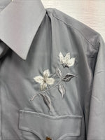  New Men’s Champion Western Gray Embroidered Long Sleeve Pearl Snap Medium M-57