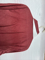 Me End H Bar C Red Plaid Long Sleeve Pearl Snap 16.5 Large AA-35