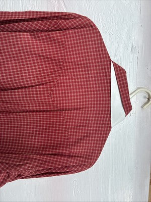 Me End H Bar C Red Plaid Long Sleeve Pearl Snap 16.5 Large AA-35
