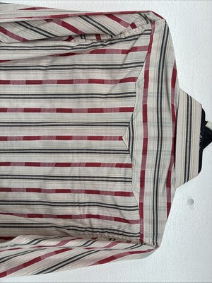 New Boys White Horse Red Stripe Long Sleeve Pearl Snap Small DD-112