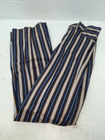 New Vintage Blue And Brown Striped Fenton Polyester Pants #656 SS-76
