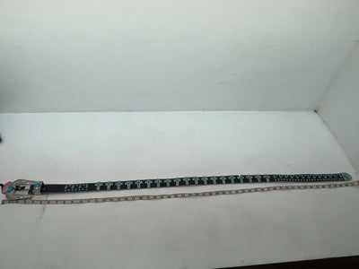 New Black Genuine Leather Blazin Roxx Blue Bling Cross XL Belt #N3520401 Z-78