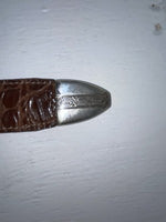 New Brown Genuine Leather Dan Post Tooled 34” Belt #5820 Z-134