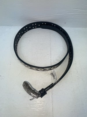New Black Genuine Leather Nocona Silver Pendent 42” Belt #N2235601 NN-116