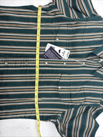 New Teens Wrangler Green Yellow Stripe Long Sleeve Pearl Snap XL DD-64