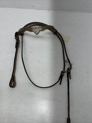 New Congress Leather Browband Headstall W Metal Plate #6850 U-28