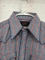 New Men’s Champion Western MultiColor Plaid Long Sleeve Pearl Snap Medium M-32