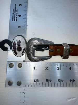 New Brown Genuine Leather Nocona Silver Pendent 32” Belt #N2427002 JJ-30